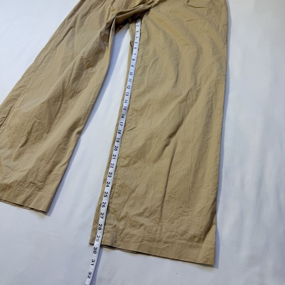 Aritzia Amherst Pant Chino Tan Sz 10 Low Rise Wide Leg Minimalist Old Money Luxe - Picture 5 of 13